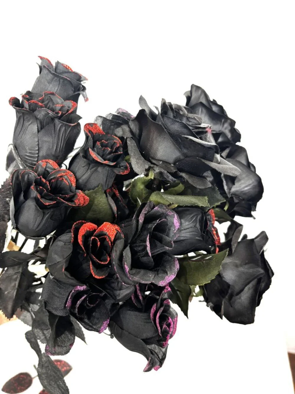 Black Silk Stem Roses Assortment – quantity 17 NWT